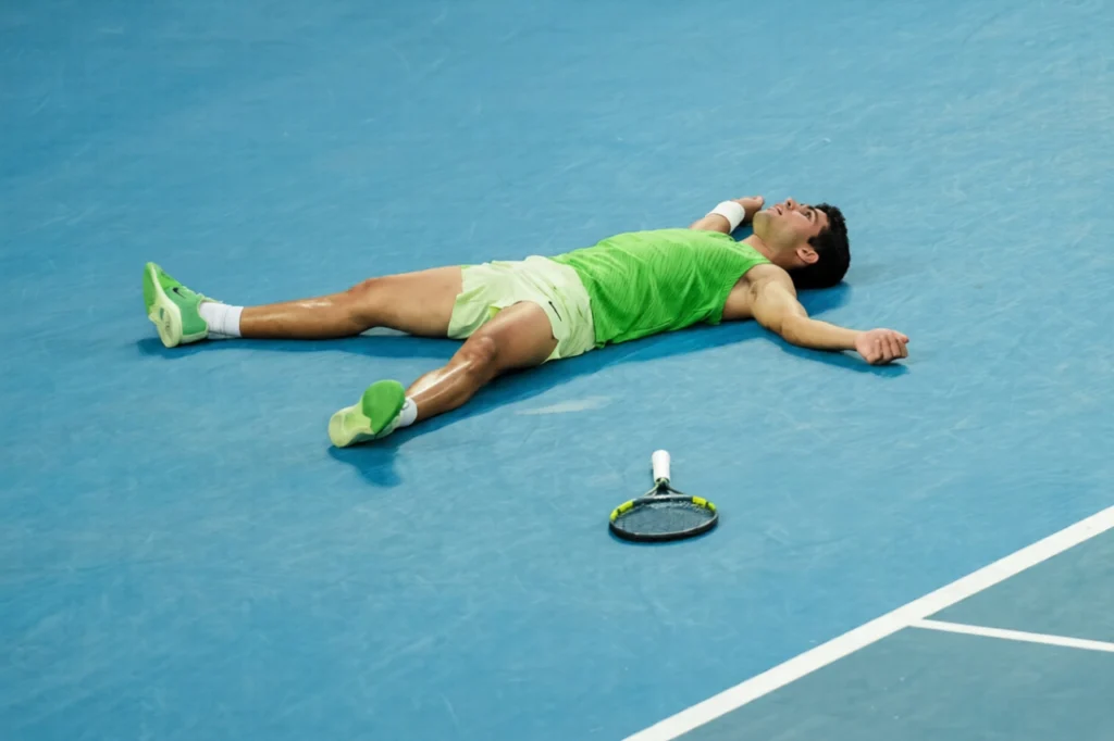 carlos alcaraz after winning ar the australian open 2026