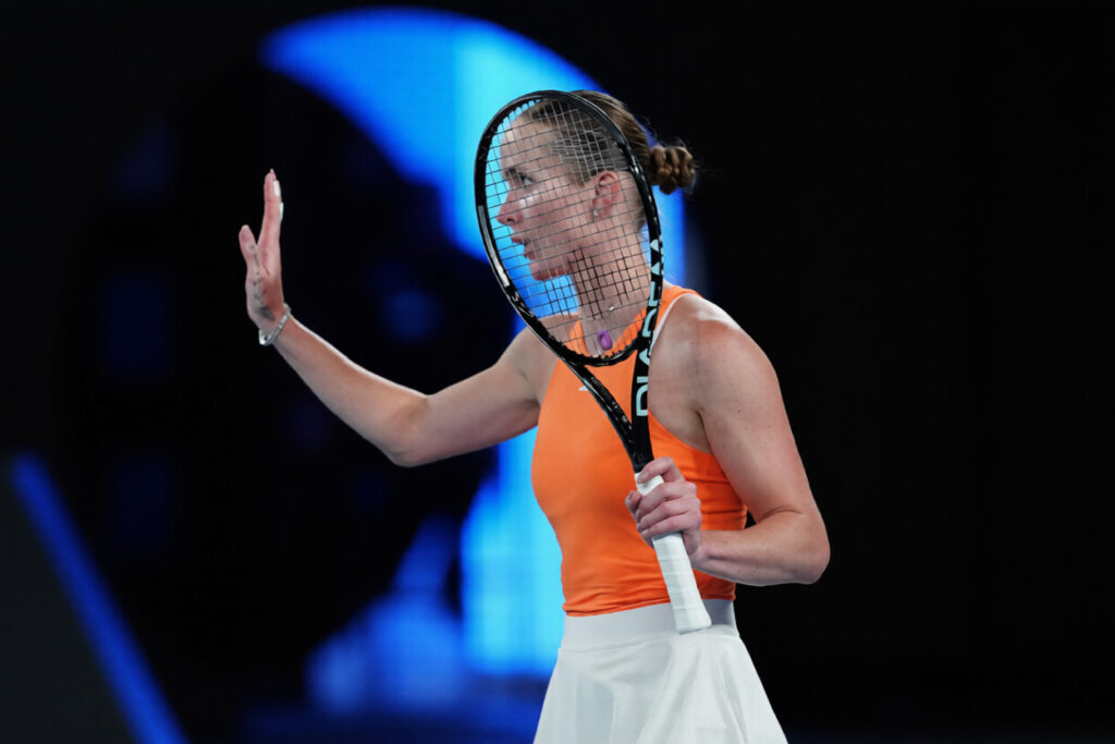 Elina Svitolina in action against coco gauff at the australian open 2026