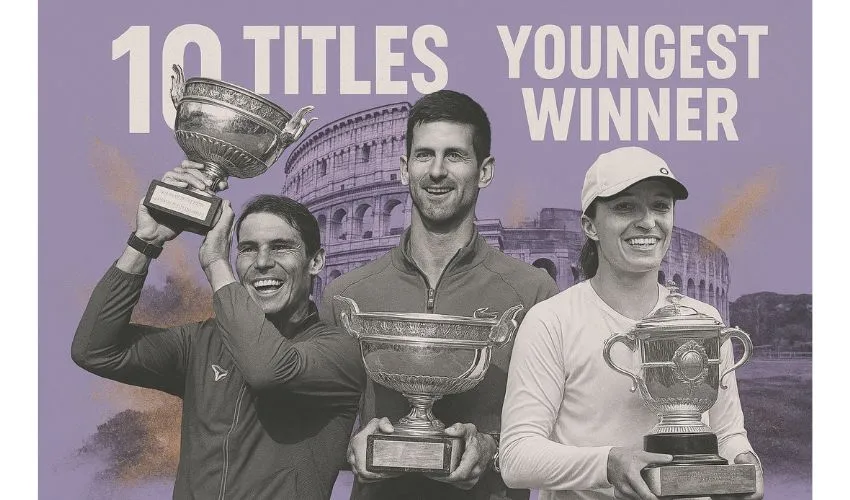 Iga swiatek, Rafael Nadal, Novak Djokovic clinch the trophy of Internazionali bnl d'italia