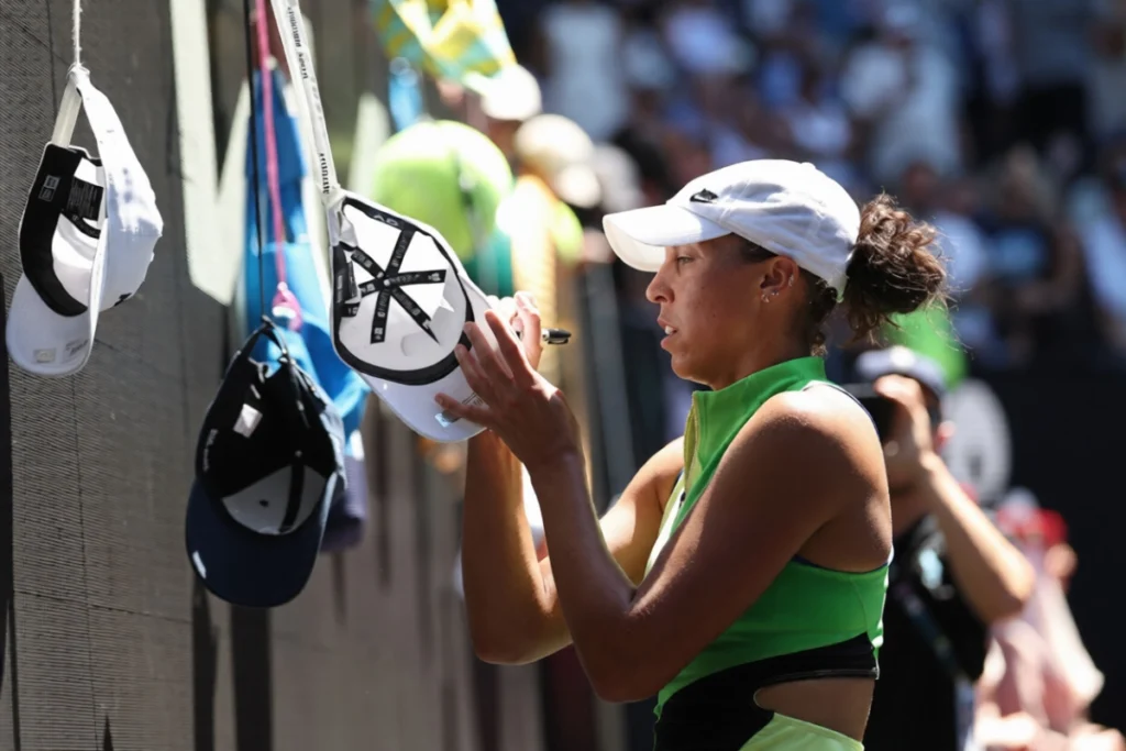 Madison Keys in action against karolina pliskova at the australian open 2026 third round